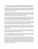 Find the Latest News on Emerging Wearable Technology