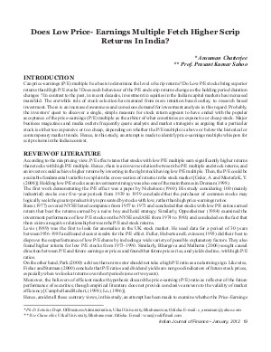 IJM-Jan12-Article3-DOES LOW PRICE- EARNINGS MULTIPLE FETCH HIGHER SCRIP RETURNS IN INDIA?