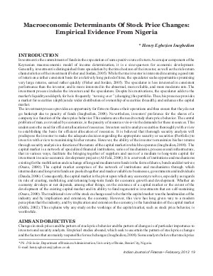 IJF-Feb12-Article3-MACROECONOMIC DETERMINANTS OF STOCK PRICE CHANGES: EMPIRICAL EVIDENCE FROM NIGERIA