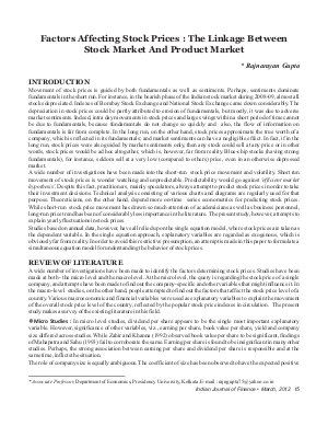 IJF-March12-Article2-FACTORS AFFECTING STOCK PRICES : THE LINKAGE BETWEEN STOCK MARKET AND PRODUCT MARKET