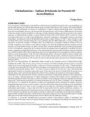 PIJM-Jan12-Article6-Globalization – Indian B-Schools In Pursuit Of Accreditation