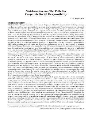 PIJM-Feb12-Article2-Nishkam Karma: The Path For Corporate Social Responsibility