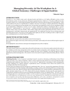 PIJM-Feb12-Article7-Managing Diversity At The Workplace In A Global Economy: Challenges & Opportunities