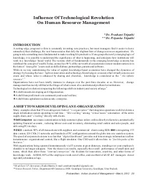 PIJM-March12-Article4-Influence Of The Technological Revolution On Human Resource Management