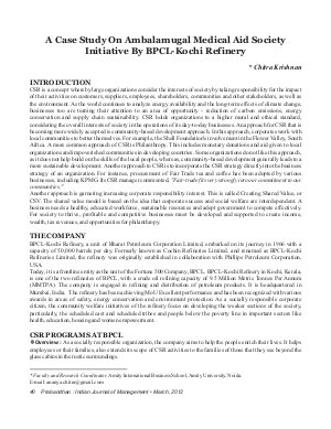 PIJM-March12-Article6-A Case Study on Ambalamugal Medical Aid Society Initiative by BPCL-Kochi Refinery