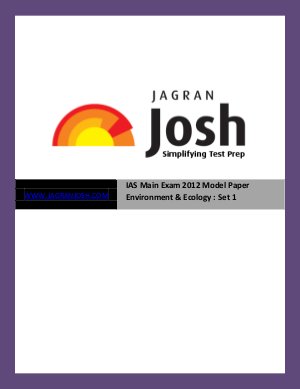 IAS Main Exam 2012 Model Paper Environment and Ecology Set 1