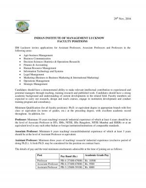 IIM is Hiring Faculty Posts for Various Centres; Apply before 18 Dec 