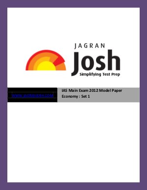 IAS Main Exam 2012 Model Paper Economy Set 1