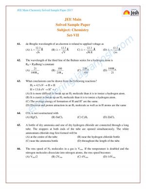 JEE Main chemistry sample paper 2017