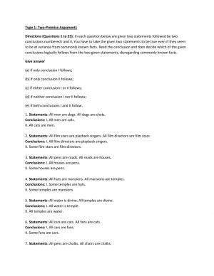 Logic type 1 two premises arguments