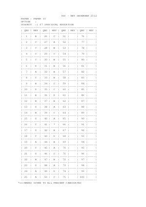 Answer Key Physical Education