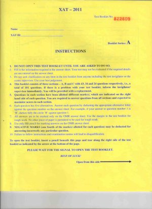 XAT MBA  Question Paper 2011