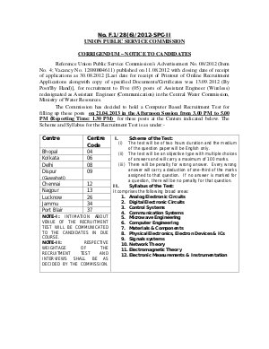 Union Public Service Commission Corrigendum – Notice to Candidates