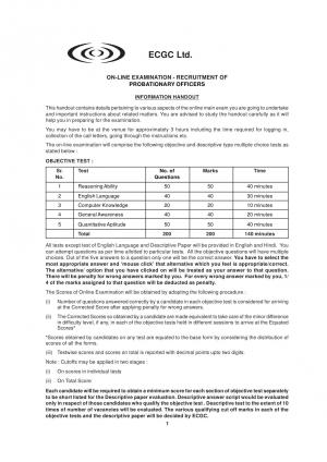 ECGC PO Exam 2016 Complete Handout