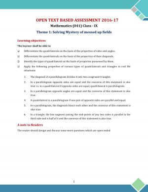 CBSE OTBA Class 9 Mathematics 2017 Theme 1 (in English)