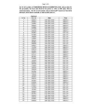 UPSC Notified Interview Details for Engineering Services Examination 2012