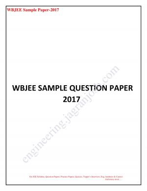  WBJEE SAMPLE QUESTION PAPER 2