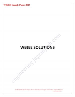WBJEE Sample Paper 2017 SOLUTIONS 2