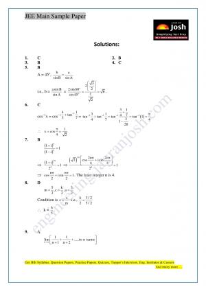 JEE Main Solved Sample Paper Set-VIII