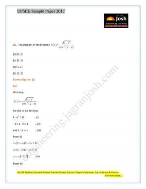 UPSEE 2017 Sample Paper Set-2