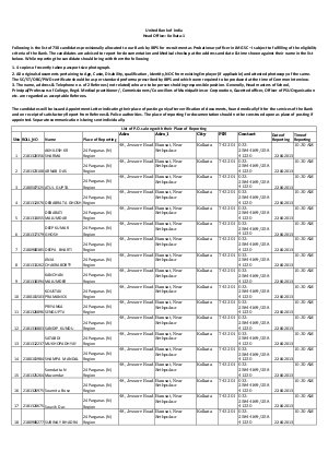 United Bank of India Declared Results for Probationary officer in JMG SC –I
