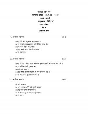 CBSE Class 10 Hindi (Course A) Sample Paper: 2017 SA – II Answer Key or Marking Scheme