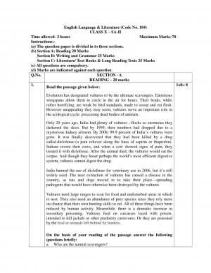 CBSE Sample Paper 2017 Class 10 English Language and Literature Questions