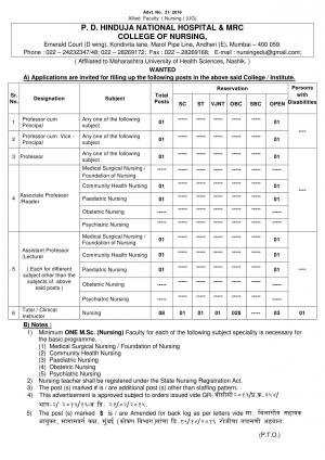 MUHS Recruitment 2017 for 16 Professor & Other Posts, Apply at muhs.ac.in