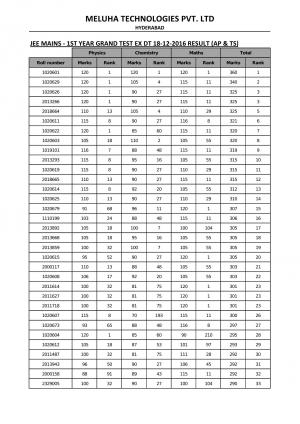 JEE MAINS - 1ST YEAR GRAND