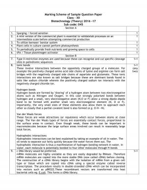 CBSE Sample Paper Class 12 Biotechnology Marking Scheme