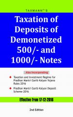 Taxation of Deposits of Demonetized 500/- and 1000/- Notes