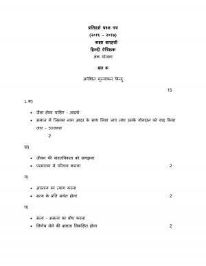 CBSE Class 12 Sample Paper 2017 Hindi Elective Marking Scheme