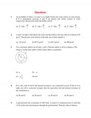 JEE Main Solved Physics Sample Paper Set-IX Question Paper