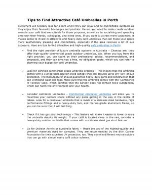 Tips to Find Attractive Café Umbrellas in Perth