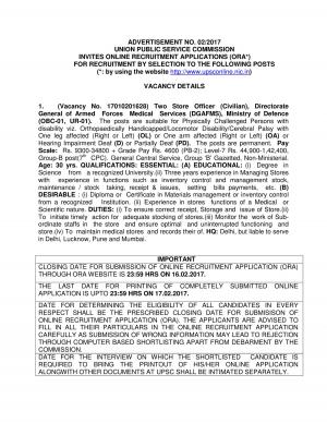 Store Officer Vacancy at AFMS Ministry of Defence, Graduates can apply at upsc.gov.in