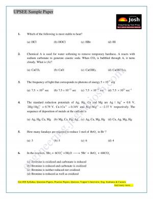 UPSEE Sample Question Paper Set 4