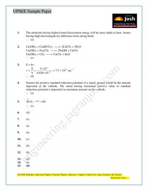 UPSEE Sample Solution Paper Set 4