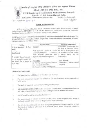 DMAPR Recruitment for 02 Project Assistant Posts