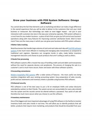  Grow your business with POS System Software: Omega Software