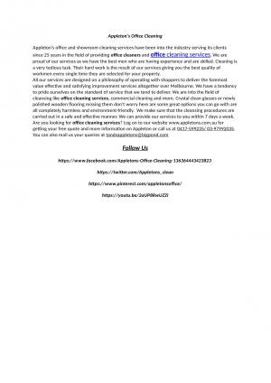 Appleton's Office Cleaning