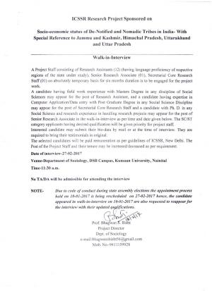 ICSSR Recruitment 2017 for 14 Research Assistants & Other Posts