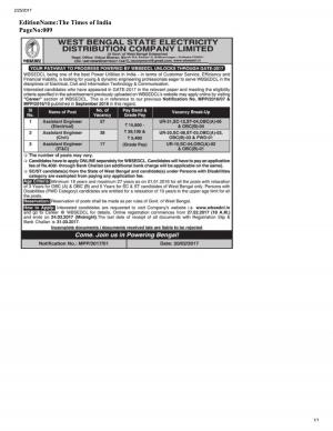 WBSEDCL Recruitment 2017 for 112 Assistant Engineer Posts