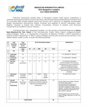 HAL Recruitment 2017 for 50 Aircraft Technician and Other Posts
