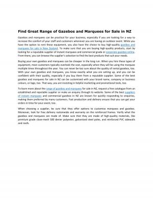 Find Great Range of Gazebos and Marquees for Sale in NZ