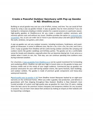 Create a Peaceful Outdoor Sanctuary with Pop up Gazebo in NZ: Shedline.co.nz 