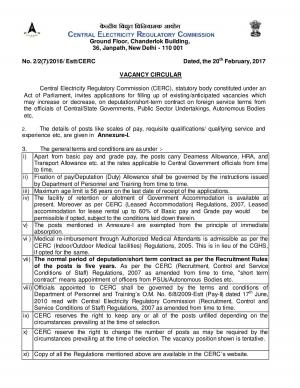 CERC Issued Notification for 9 Assistant Chief and Other Posts