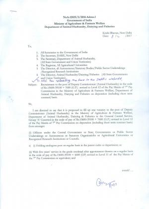 Ministry of Agriculture & Farmers Welfare Recruiting Deputy Commissioner & Director Posts 