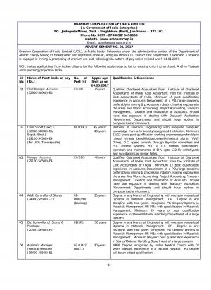 UCIL Recruitment; Apply for 17 Managerial & Other Posts 