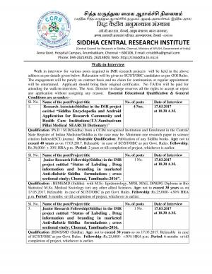 SCRI Invited Applications for 18 Research Associate, JRF's and Other Posts