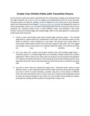 Create Your Perfect Patio with Travertine Pavers